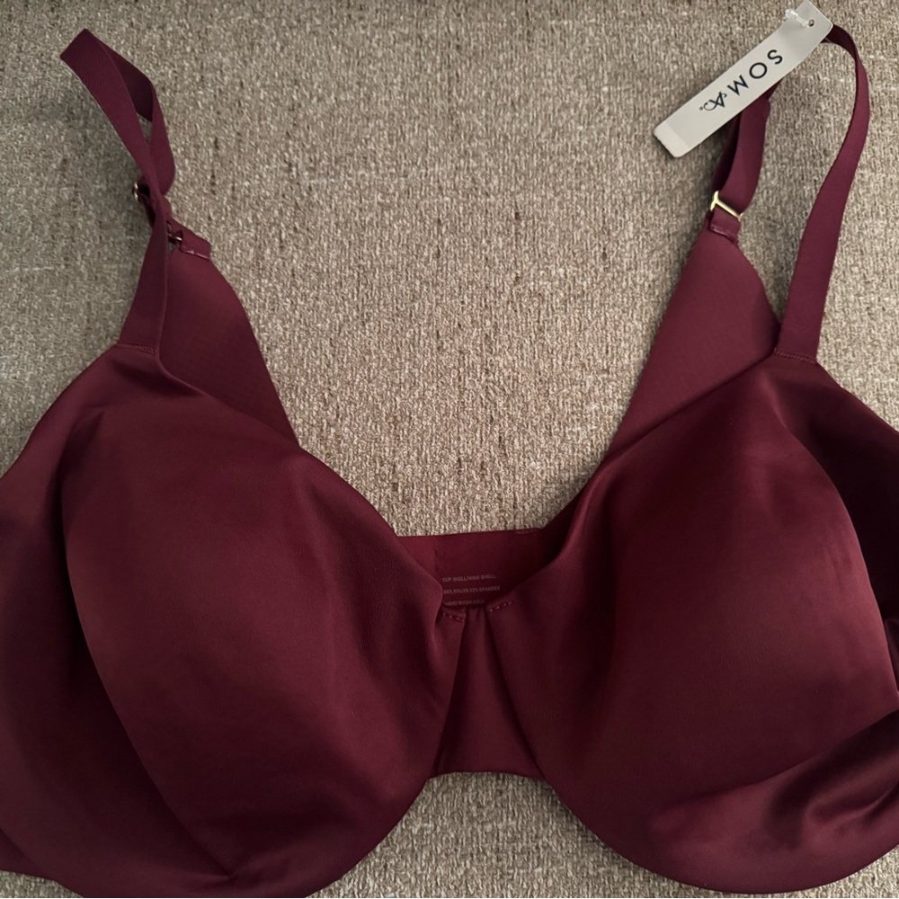 NWT Soma Vanishing Unlined Perfect Coverage Bra with Adjustable Straps 40DDD